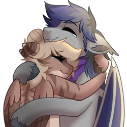 Size: 1500x1500 | Tagged: safe, artist:mxiiisy, artist:mxysrt, derpibooru import, oc, oc:amyquel, oc:zoni, pony oc, unofficial characters only, bat, pegasus, pony, zebra, bat oc, eyes closed, hug, image, pegasus oc, png, simple background, transparent background, zebra oc