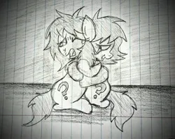 Size: 2556x2034 | Tagged: safe, artist:dhm, derpibooru import, oc, oc:anonfilly, pony, abstract background, comforting, crying, emotional, feels, female, filly, foal, holding, holding a pony, hug, image, jpeg, love, monochrome, pain, paper, pencil drawing, sketch, smiling, snot, sobbing, tears of pain, traditional art, vignette