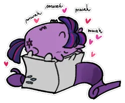 Size: 1265x1047 | Tagged: safe, artist:maxiima, derpibooru import, rarity, twilight sparkle, twilight sparkle (alicorn), alicorn, pony, unicorn, g4, blob ponies, cube, duo, female, floating heart, heart, horn, image, kissing, lesbian, mare, png, ship:rarilight, shipping, simple background, transparent background