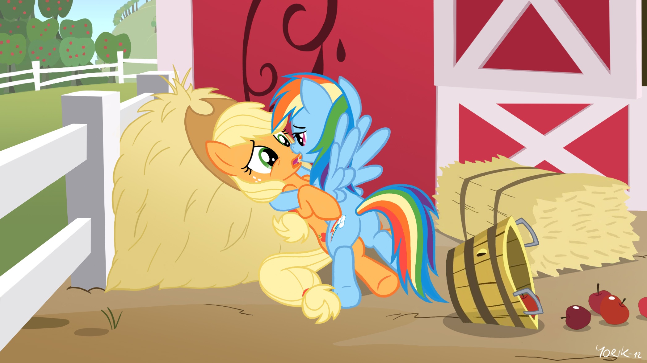 rainbow dash and applejack love