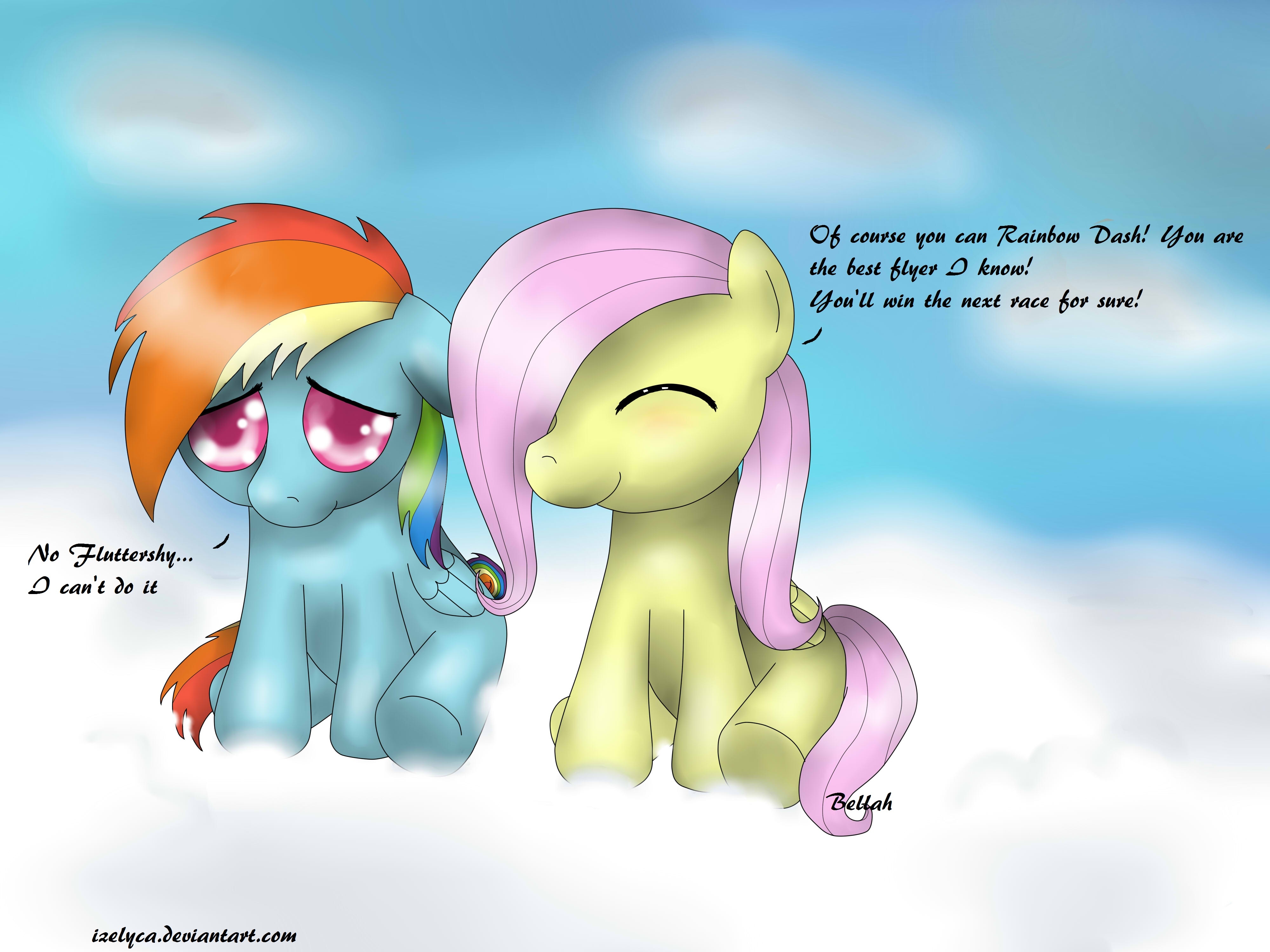 fluttershy and rainbow dash as a filly