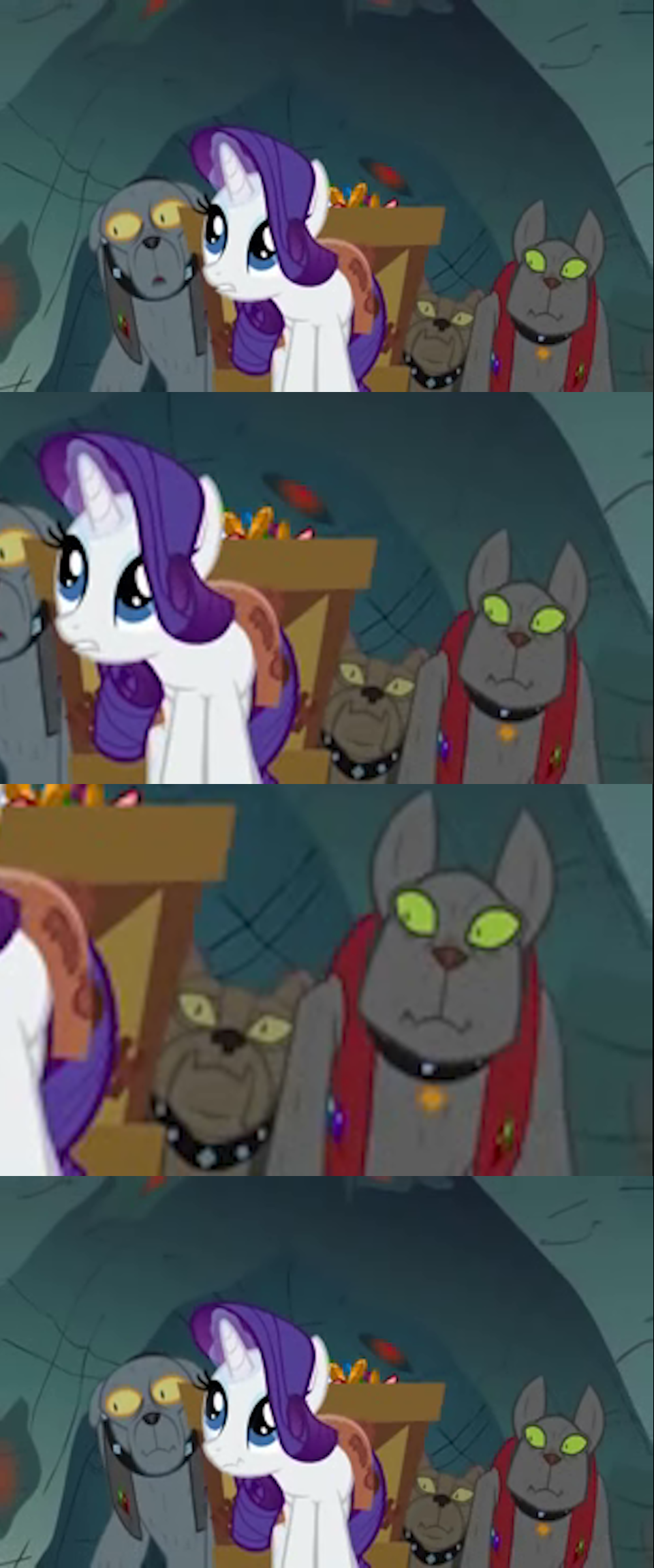 176139 - :3, a dog and pony show, dat cart, diamond dog, edit, edited  screencap, facebomb, fido, out of context, rarity, rover, safe, screencap,  screencap comic, spot, tenso - Twibooru