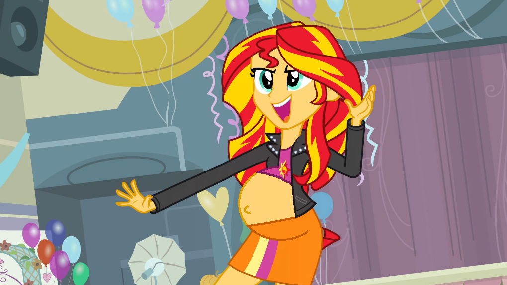 320703 - balloon, derpibooru import, edit, equestria girls, pregnant,  pregnant edit, pregnant equestria girls, safe, solo, sunset shimmer -  Twibooru