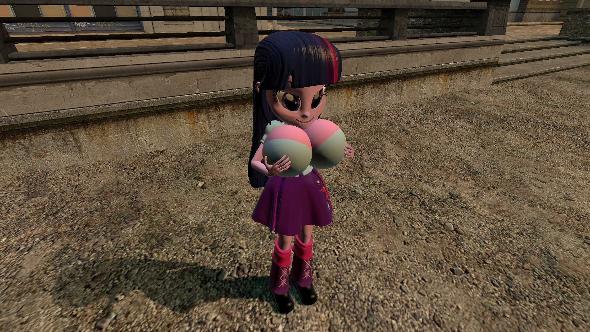 760742 - suggestive, artist:gmodflationguitarguy, derpibooru import,  twilight sparkle, equestria girls, 3d, big breasts, breast expansion,  breasts, busty twilight sparkle, female, gmod, huge breasts, solo - Twibooru