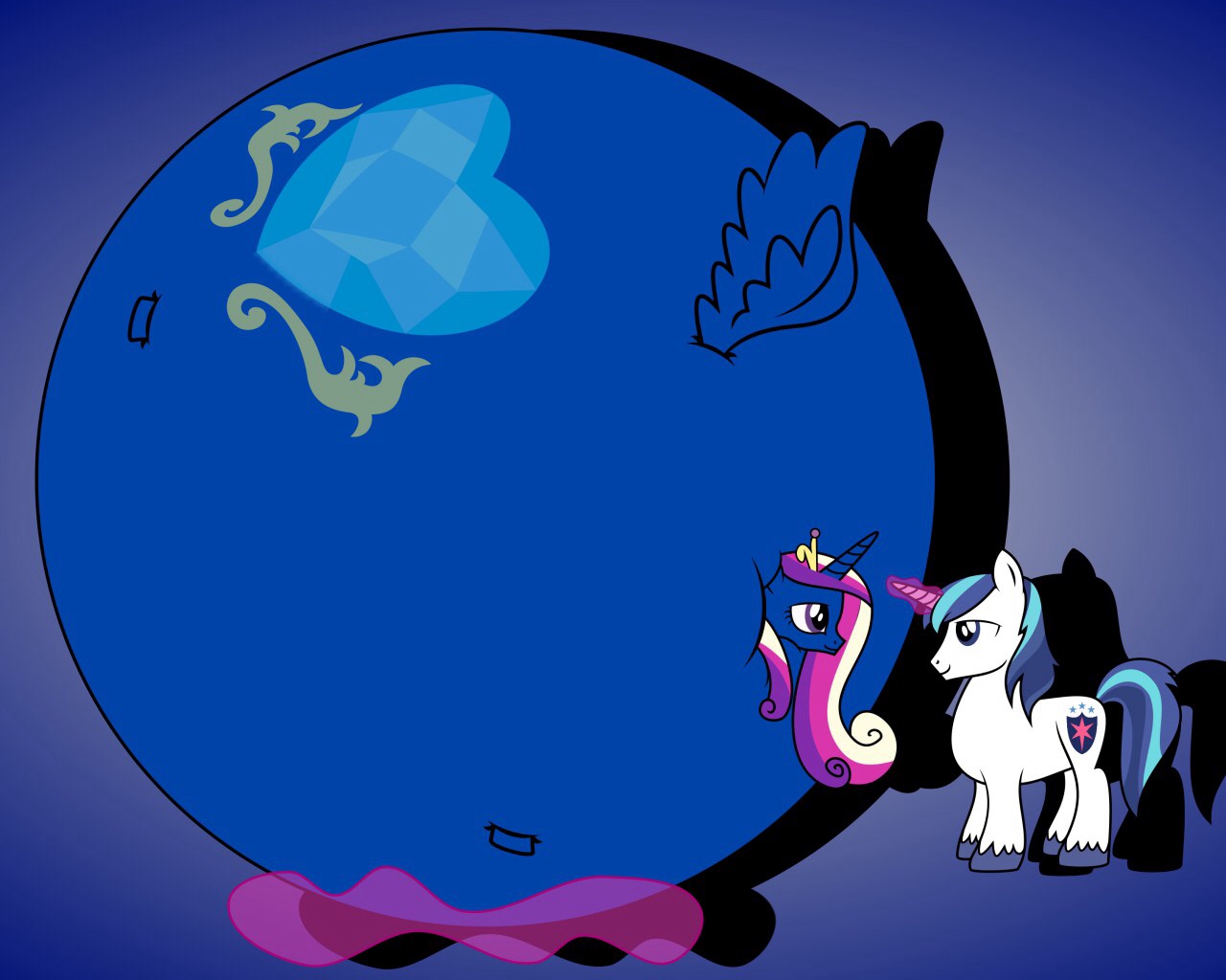 762914 - artist:mintydrop2013, blueberry, blueberry inflation, derpibooru  import, female, inflation, looking at each other, magic, male, princess  berrydance, princess cadance, princess cadberry, questionable, round,  shining armor, shiningcadance ...