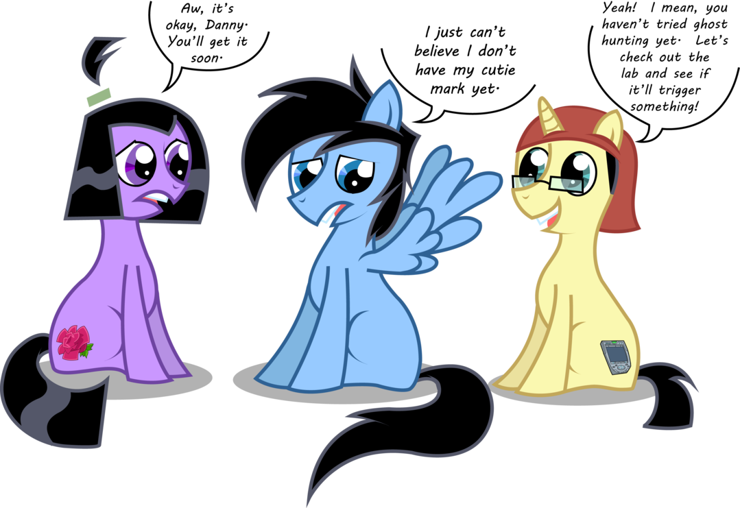 788221 - artist:sugar-loop, danny phantom, derpibooru import, ponified,  safe, sam manson, this will end in rearranged molecules, tucker foley -  Twibooru