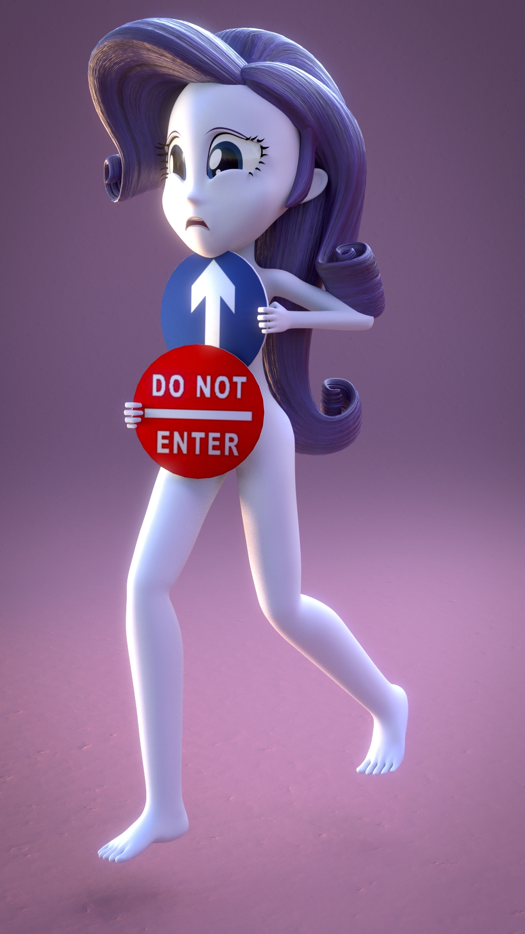 884065 - questionable, artist:creatorofpony, artist:enf-mlp, derpibooru  import, rarity, equestria girls, 3d, 3d model, blender, covering,  embarrassed, embarrassed nude exposure, female, nudity, open mouth, solo,  solo female, street sign - Twibooru