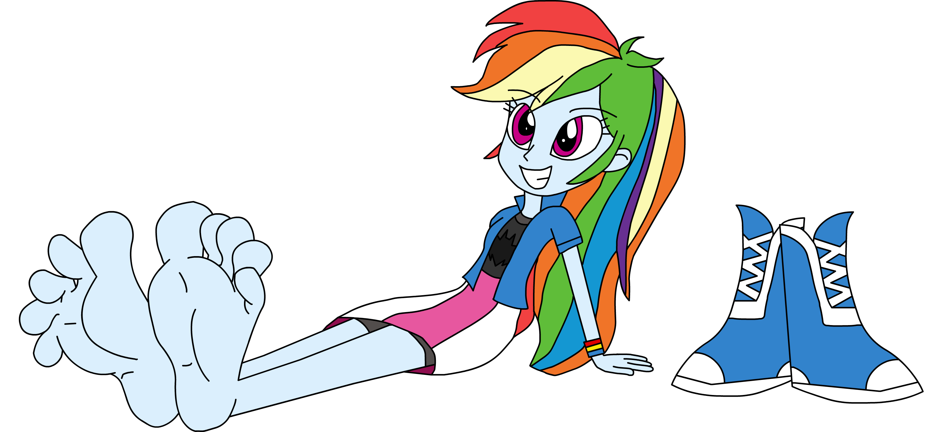 941425 - suggestive, artist:t95master, derpibooru import, rainbow dash,  equestria girls, feet, foot fetish, vexel - Twibooru