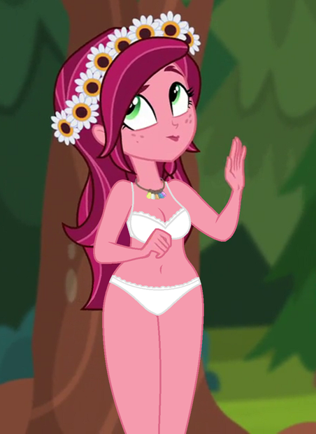 1094158 - belly button, bra, breast edit, breasts, cleavage, clothes,  cropped, derpibooru import, edit, edited screencap, editor:ah96, equestria  girls, female, freckles, frilly underwear, gloriosa daisy, legend of  everfree, lingerie, magical geodes ...
