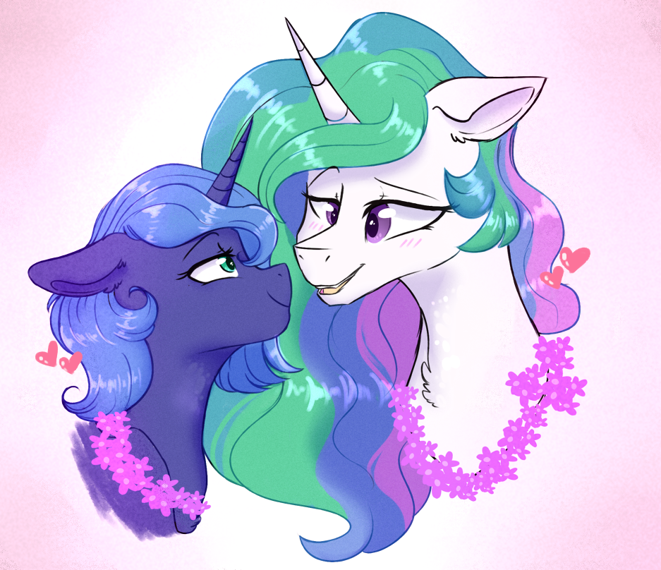 MLP FIM - Princess Luna And Celestia Accident Kiss by Joakaha -- Fur  Affinity [dot] net