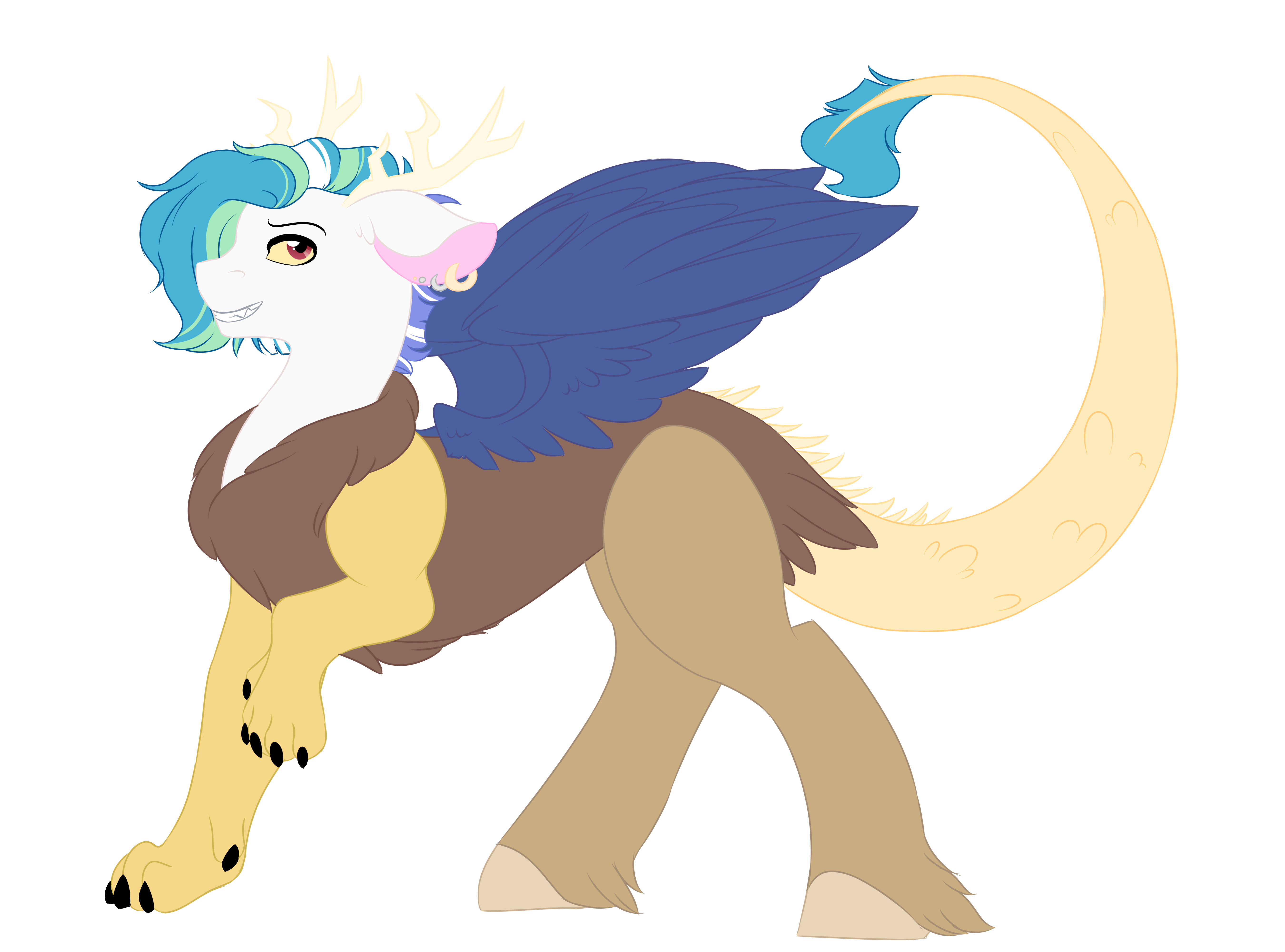 2630111 - safe, artist:jvartes6112, cosmos, discord, oc, oc:opala,  draconequus, g4, draconequus oc, egg, female, horns, male, offspring,  parent:cosmos, parent:discord, parents:coscord, reference sheet,  ship:coscord, shipping, simple background