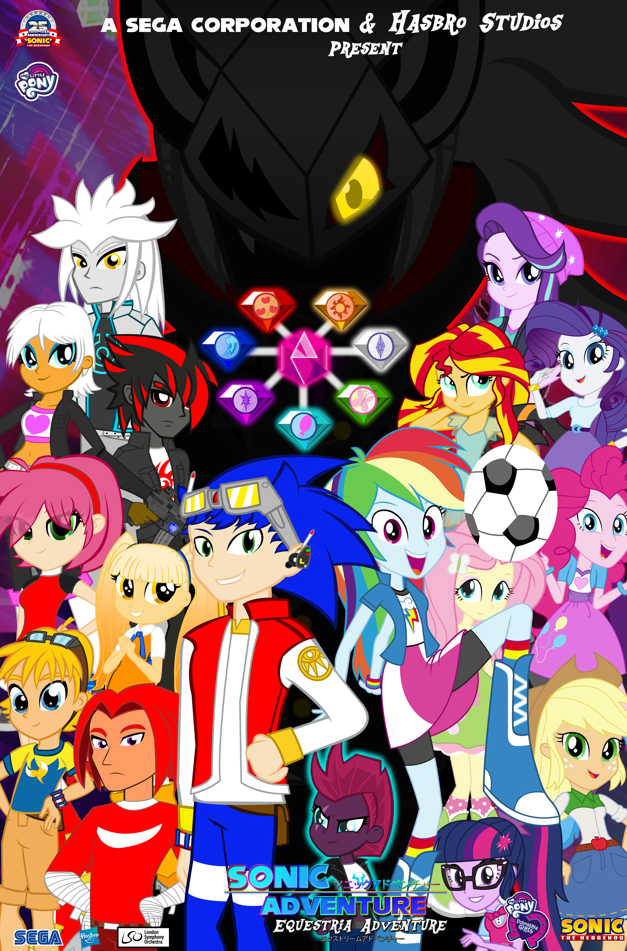 1292148 - safe, artist:trungtranhaitrung, derpibooru import, applejack,  fluttershy, pinkie pie, rainbow dash, rarity, sci-twi, starlight glimmer,  sunset shimmer, tempest shadow, twilight sparkle, equestria girls, my  little pony: the movie, amy rose, chaos