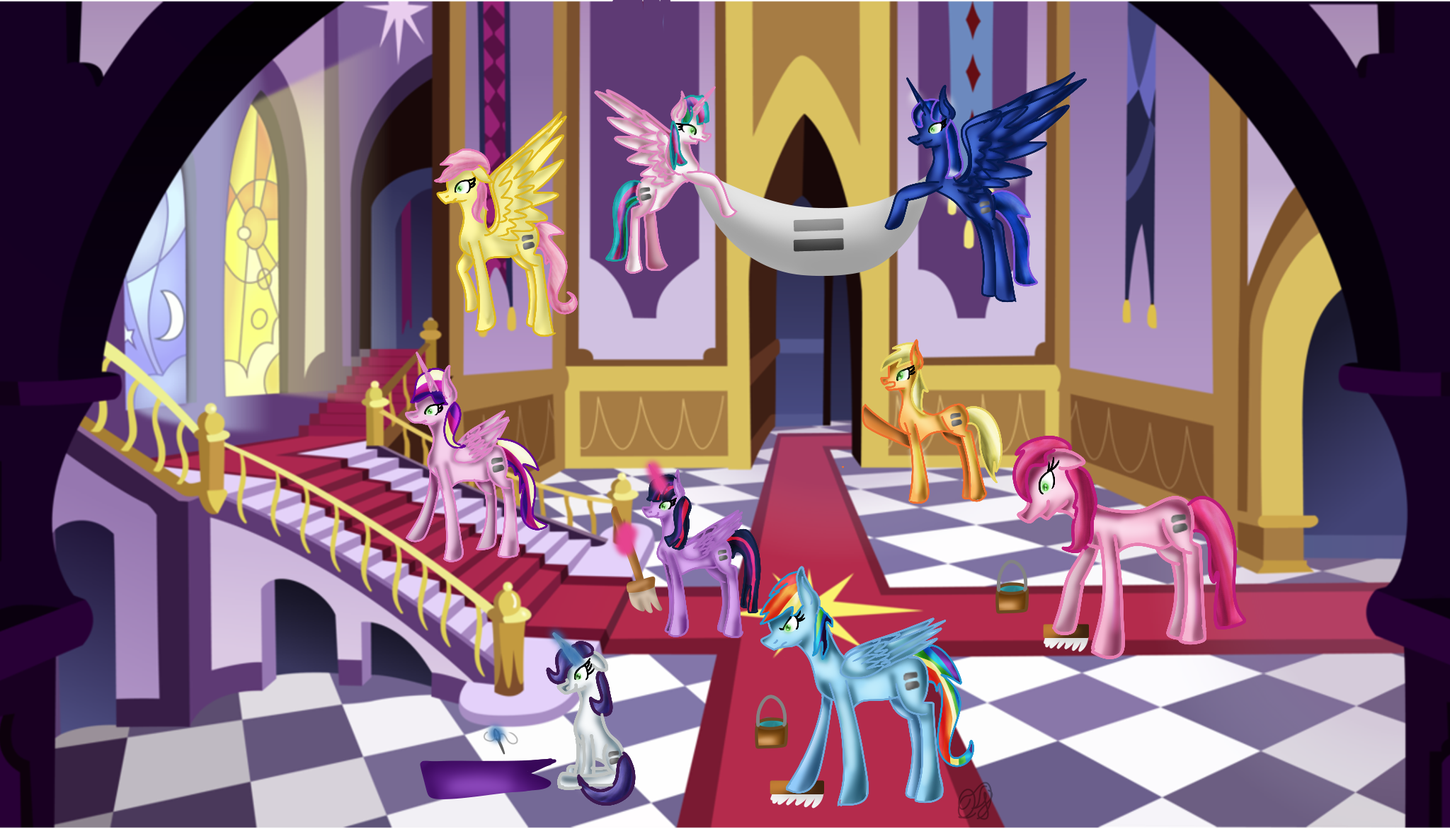 3101770 - safe, editor:mlpabclorefan, applejack, fluttershy, pinkie pie,  princess cadance, princess celestia, princess luna, rainbow dash, rarity,  shining armor, spike, twilight sparkle, a canterlot wedding, g4, a, alphabet,  alphabet lore, alternate