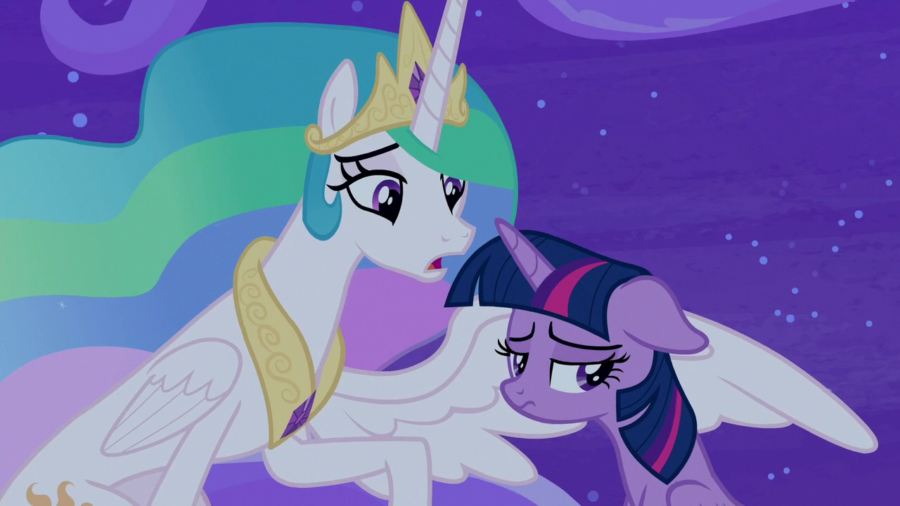 1369640 - alicorn, comforting, comforting twilight, derpibooru import, duo,  female, horse play, momlestia, momlestia fuel, princess celestia,  reconciliation, safe, screencap, twilight sparkle, twilight sparkle  (alicorn) - Twibooru