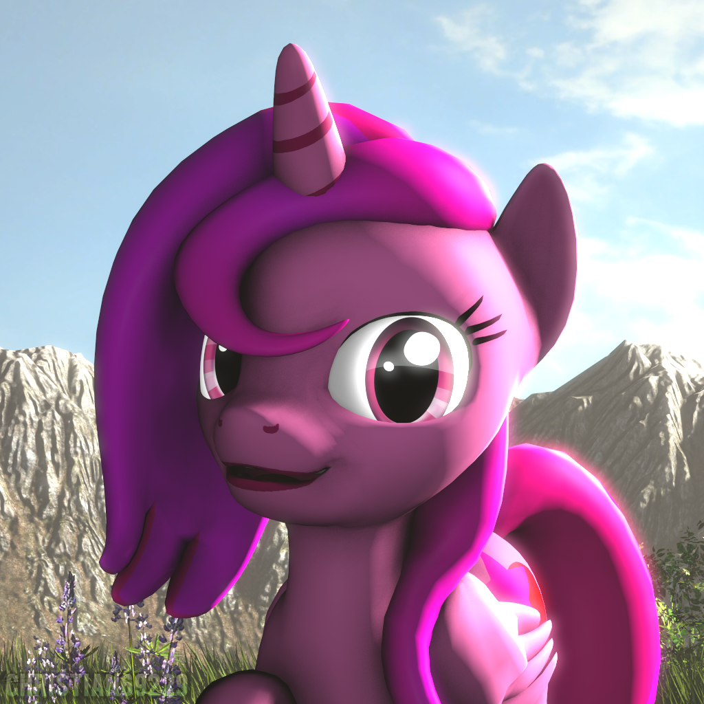 1427238 - safe, artist:christian69229, derpibooru import, oc, oc:strawberry  moonstar, unofficial characters only, alicorn, pony, 3d, alicorn oc, bust,  looking at you, portrait, solo, source filmmaker - Twibooru