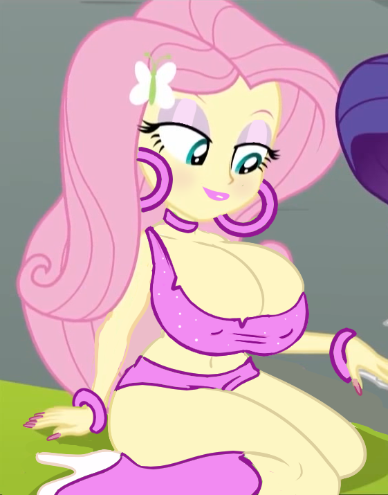 1508396 - artist:annon, bat pony, beautiful, beautisexy, big breasts,  bimbo, bimbo edit, bimboshy, bracelet, breast edit, breasts, busty  fluttershy, choker, cleavage, clothes, derpibooru import, ear piercing,  earring, edit, edited screencap, equestria ...