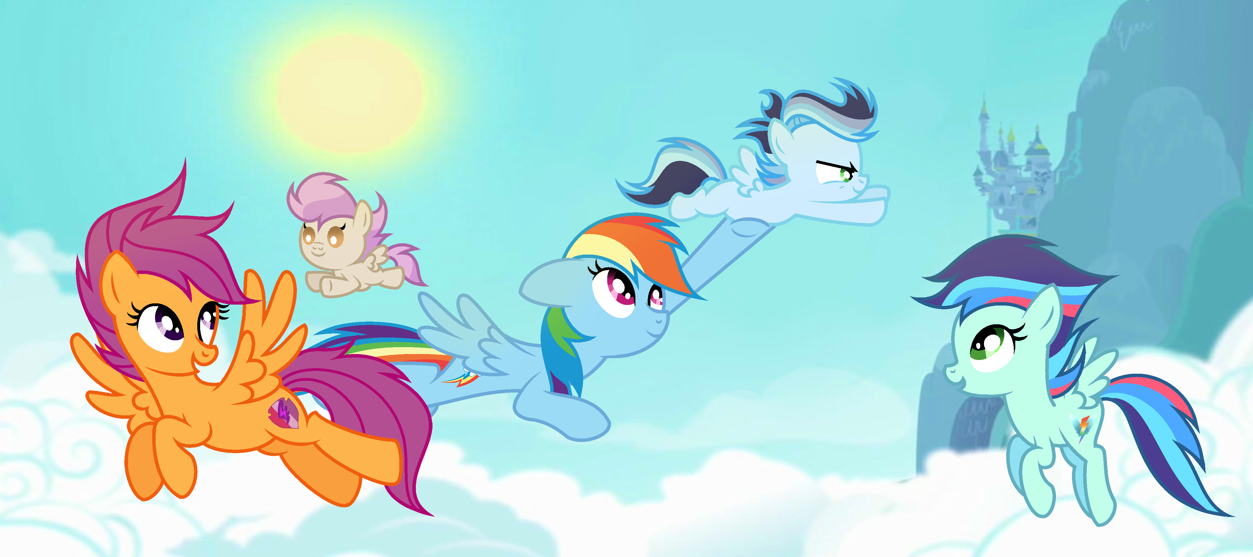 baby scootaloo and rainbow dash