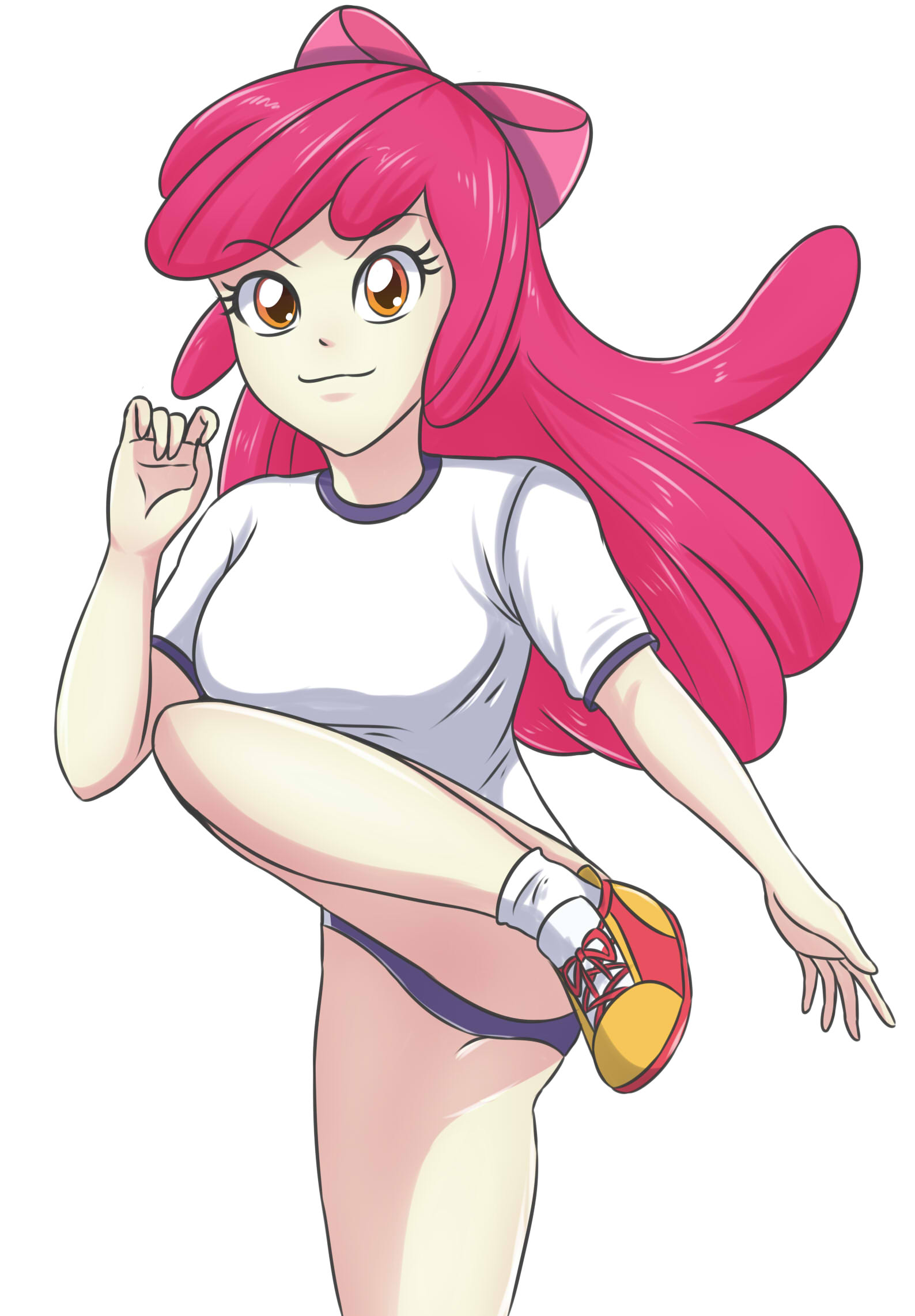 1277572 - suggestive, artist:sumin6301, apple bloom, equestria girls, g4,  adorabloom, bar…