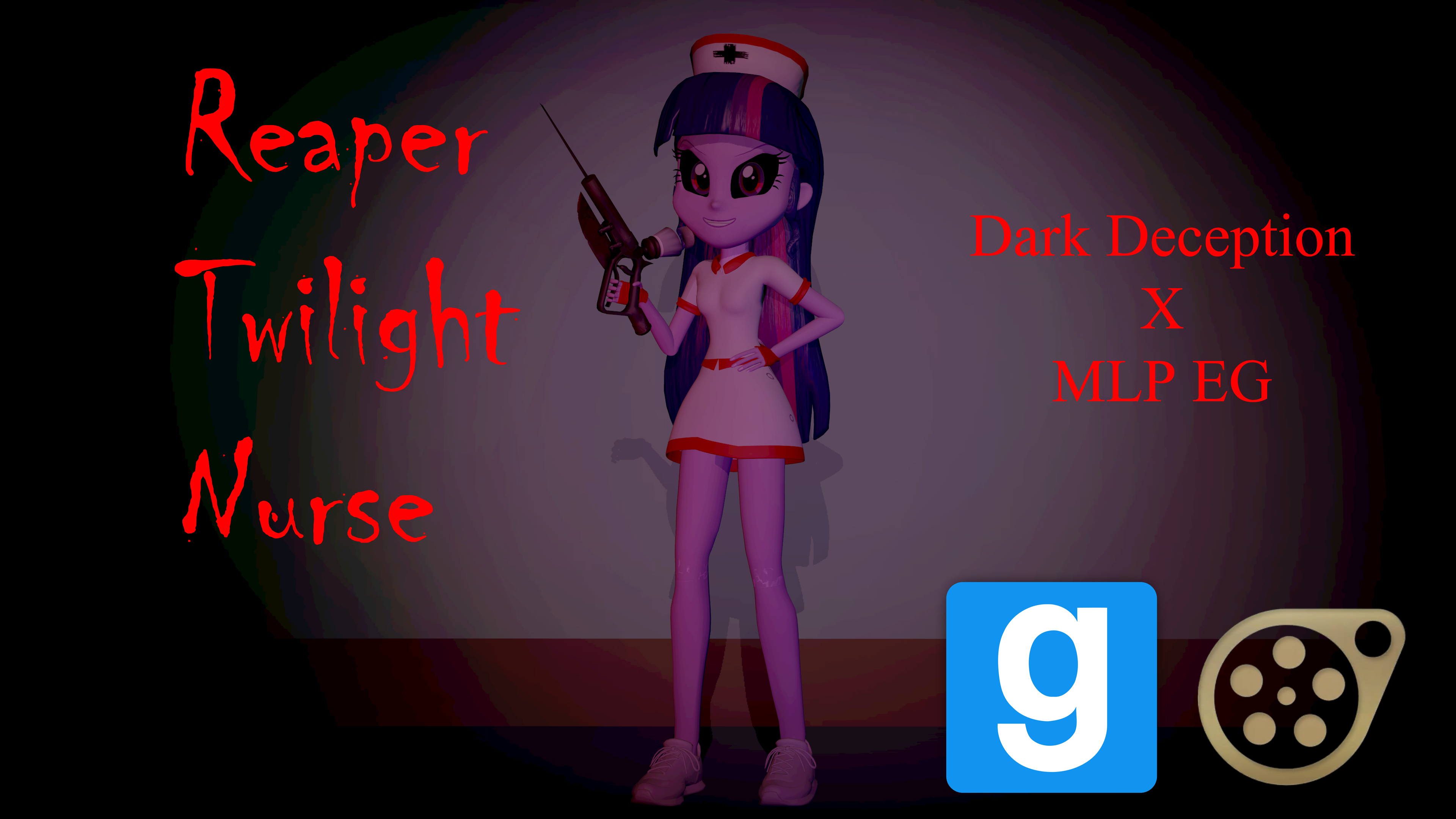 1902851 - semi-grimdark, artist:acefoxy13, derpibooru import, twilight  sparkle, equestria girls, 3d, breasts, dark deception, download,  downloadable, gmod, hat, looking at you, nurse, nurse hat, nurse outfit, reaper  nurse, reaper twilight, saw, source