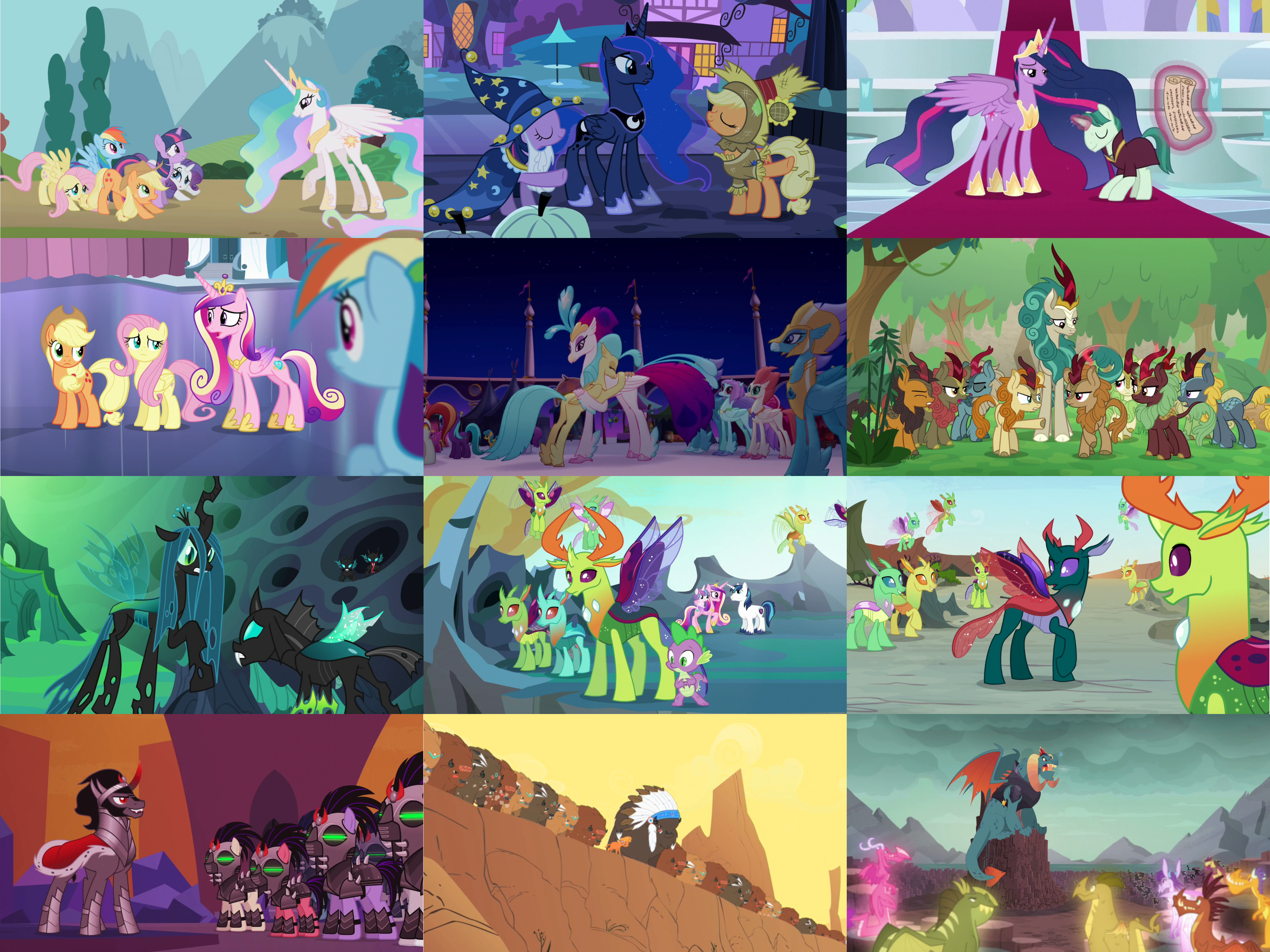 1916865 Alicorn Amarant Applejack Ballista Barry Billy Dragon Buffalo Changedling Changeling Changeling King Changeling Queen Chief Thunderhooves Cinder Glow Classical Hippogriff Clypeus Collage Derpibooru Import Dragon Dragon