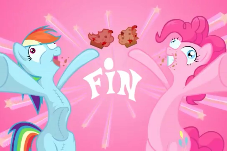 Pinkamena Diane Pie e cupcakes Rainbow Dash