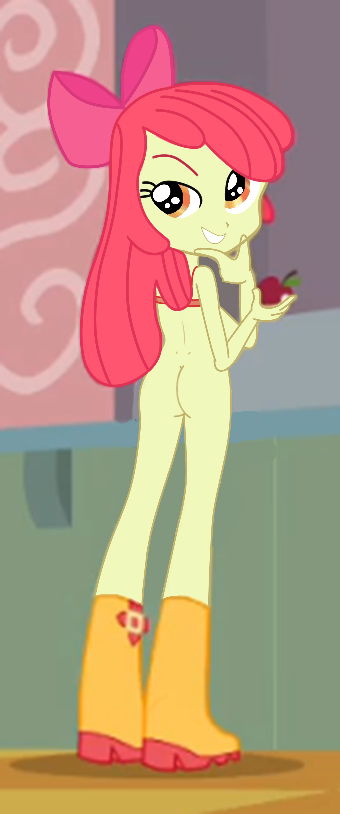 2195288 - suggestive, banned from derpibooru, deleted from derpibooru,  derpibooru import, edit, edited screencap, screencap, apple bloom,  equestria girls, ass, bra, butt, clothes, female, image, nude edit, nudity,  plot, png, solo, solo