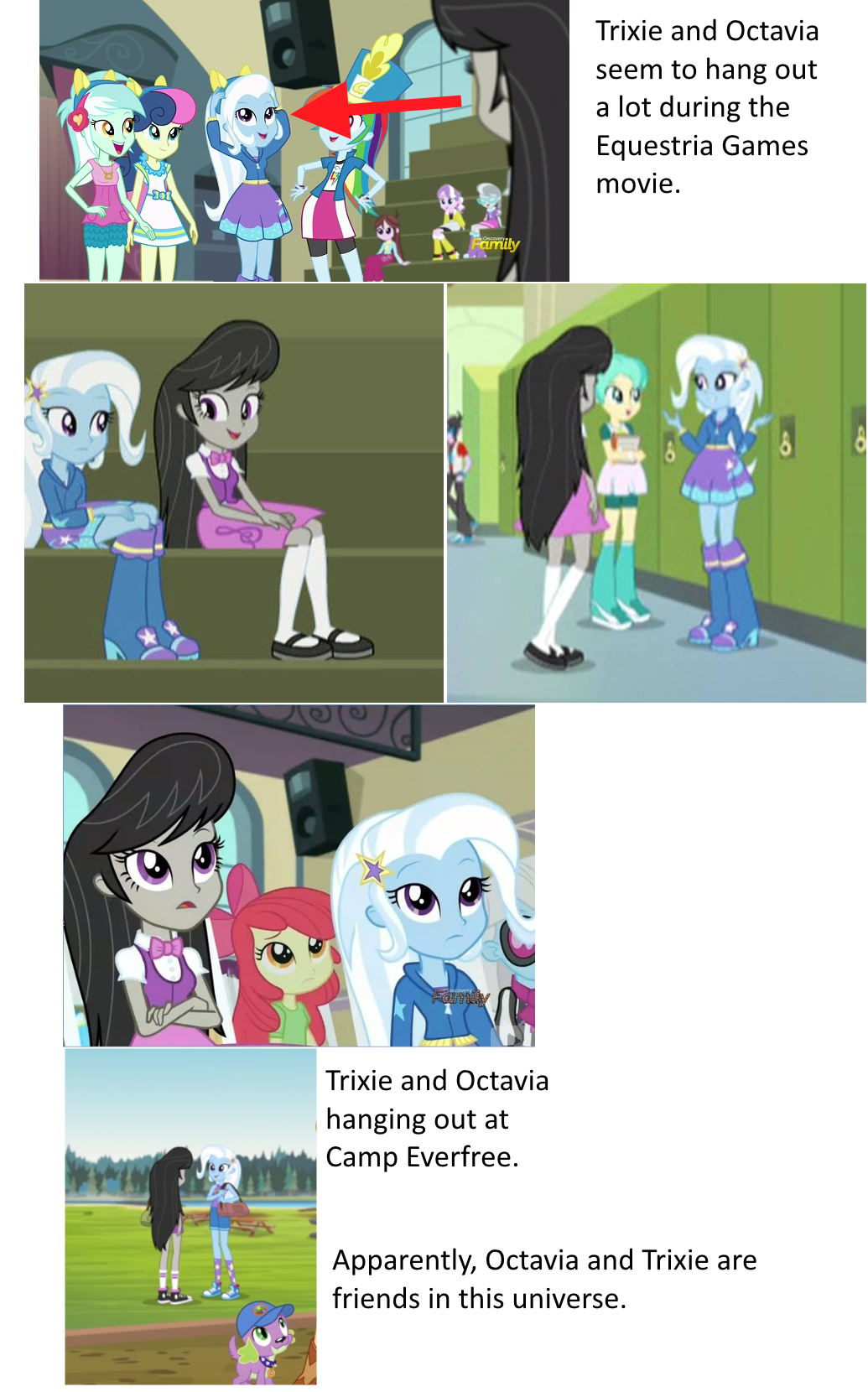 2207193 - safe, banned from derpibooru, deleted from derpibooru, derpibooru  import, edit, edited screencap, editor:i-mlp2020, screencap, octavia  melody, photo finish, ringo, sophisticata, tennis match, trixie, equestria  girls, friendship games, legend ...