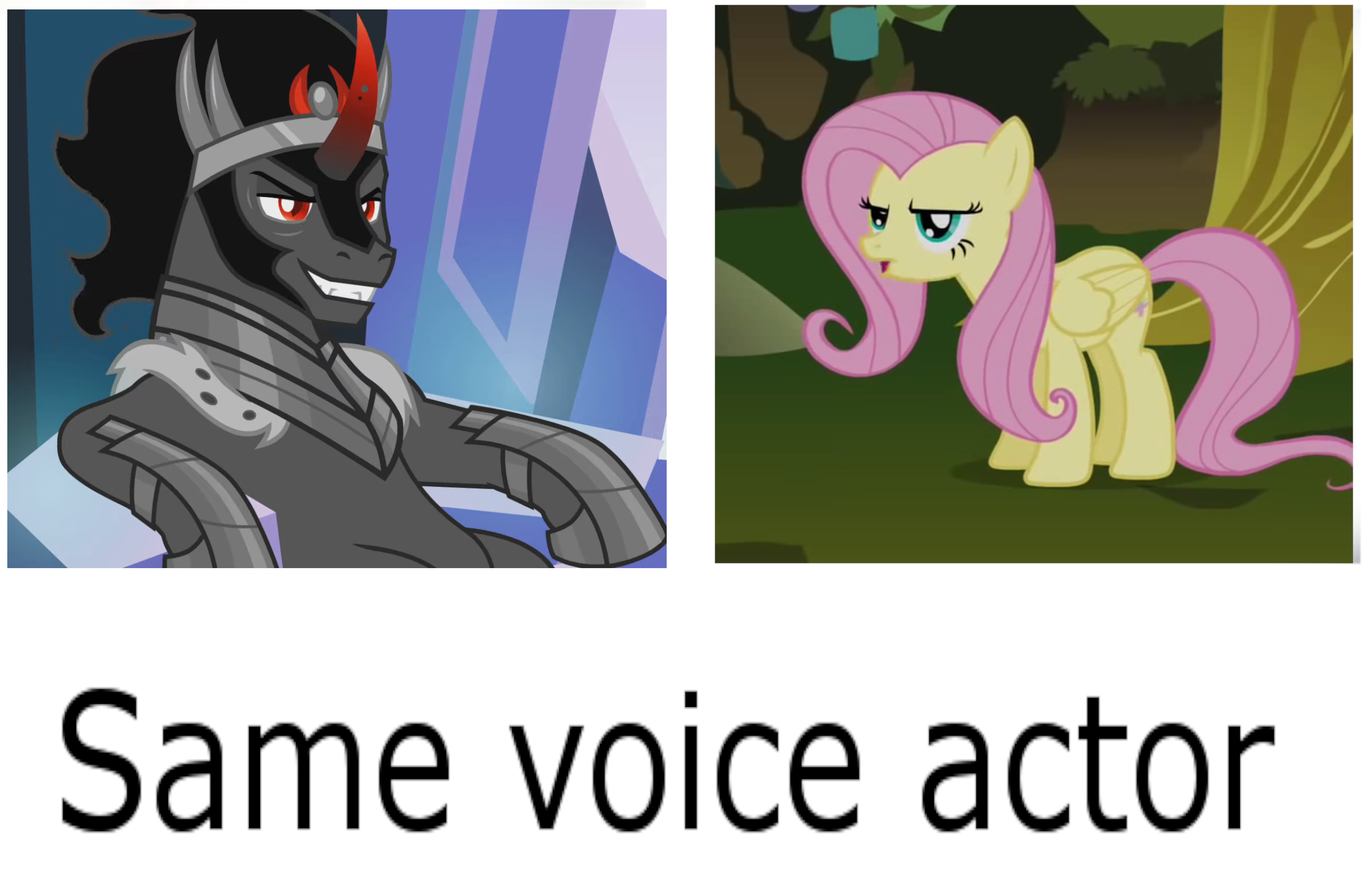 2218372 - safe, banned from derpibooru, deleted from derpibooru, derpibooru  import, screencap, fluttershy, king sombra, pegasus, pony, bridle gossip,  the beginning of the end, spoiler:s09, alvin sanders, cropped, everfree  forest, evil enchantress,