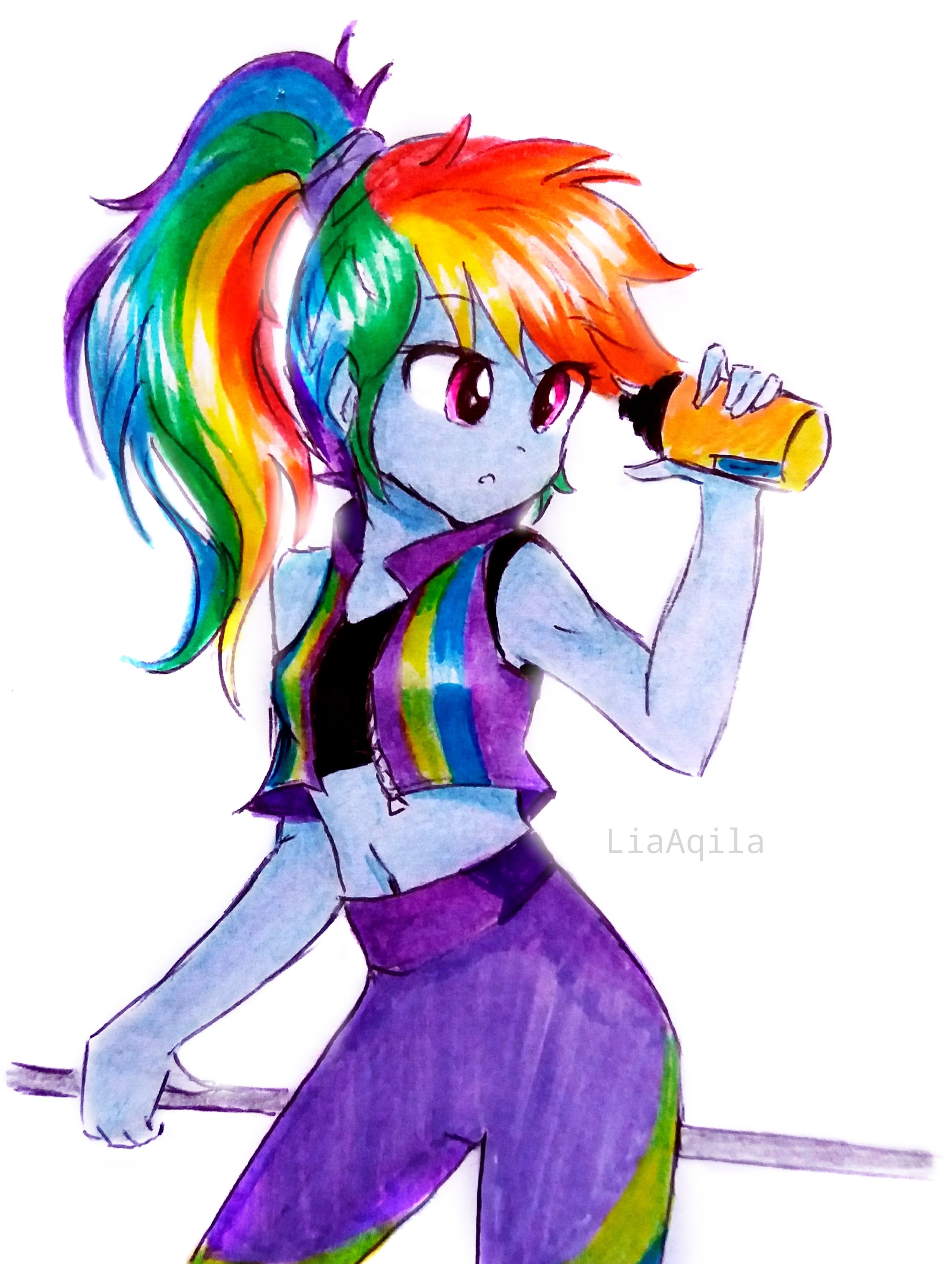 how to draw rainbow dash equestria girl step by step