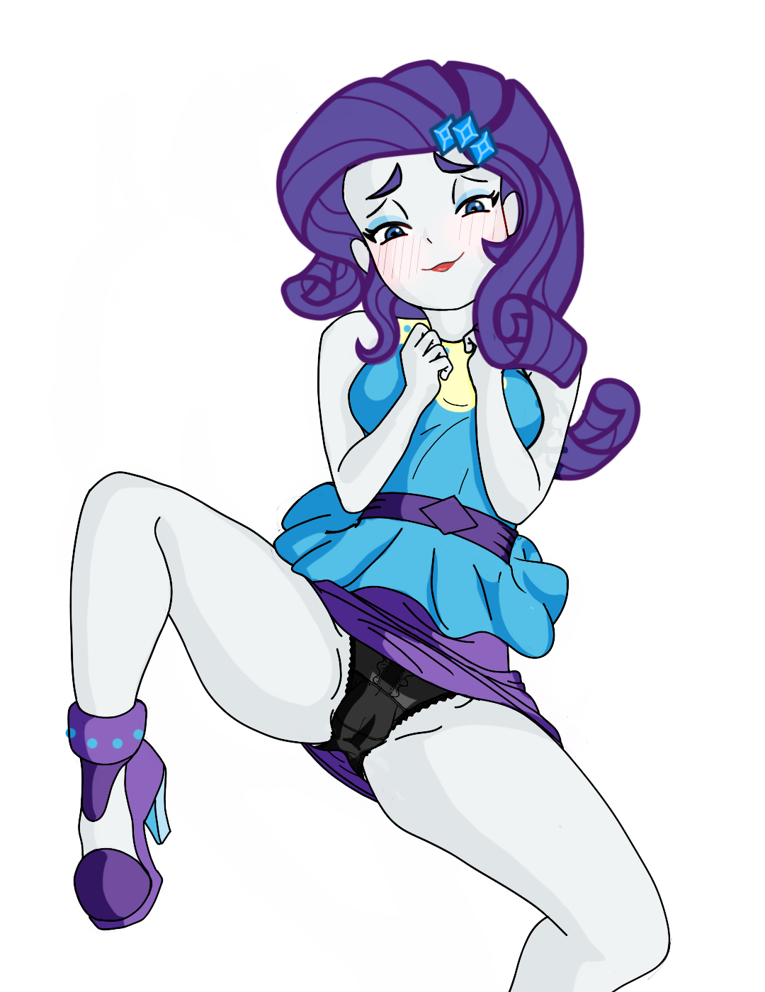 2302666 - adorasexy, alternate version, artist:smoker, black panties, black  underwear, blushing, breasts, cameltoe, clothes, cute, derpibooru import,  edit, equestria girls, equestria girls series, female, frilly underwear,  panties, panty shot ...