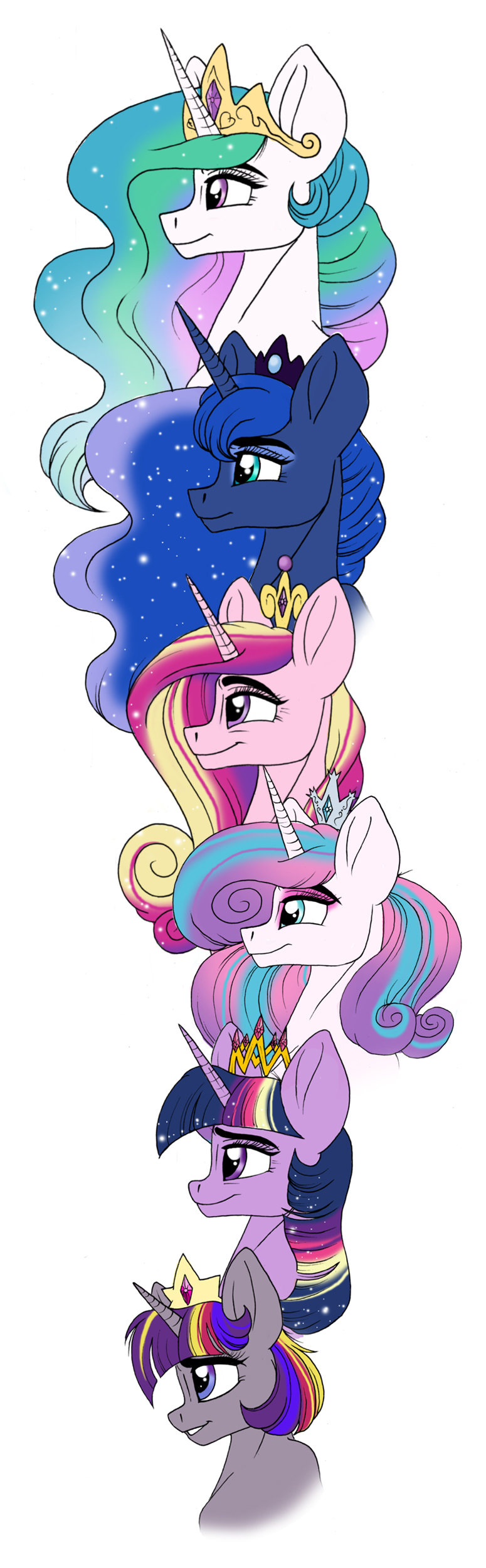 princess celestia and luna and cadence and twilight