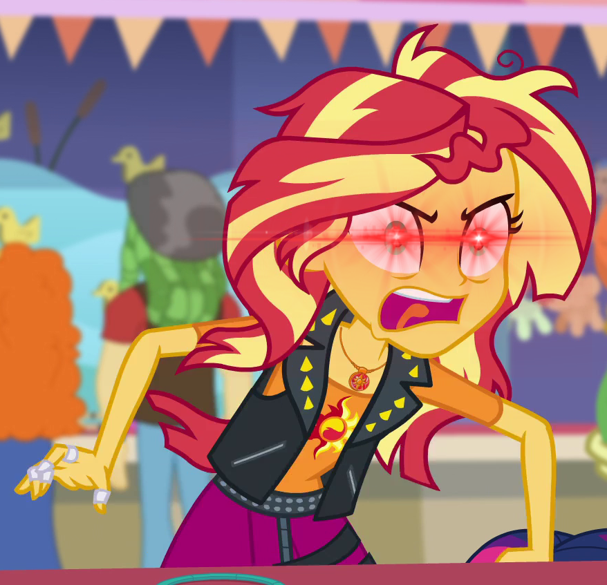 2387734 - safe, edit, edited screencap, screencap, sunset shimmer, human,  equestria girls, g4, bloodshot eyes, cursed emoji, cursed image, emoji,  female, meme, nightmare fuel, simple background, solo, stressed emoji,  transparent background, uncanny