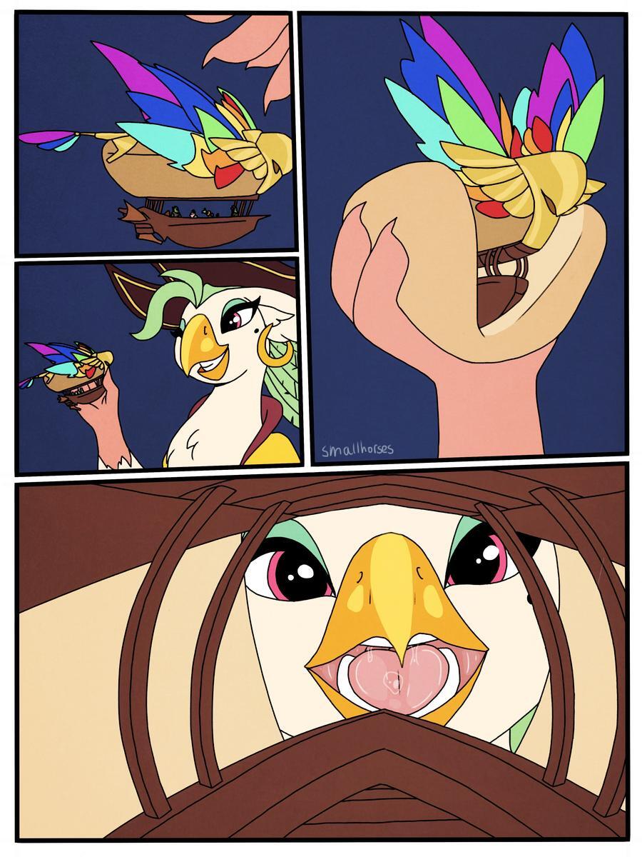 2409344 - questionable, artist:smallhorses, derpibooru import, captain  celaeno, my little pony: the movie, comic, commission, female, food,  foodplay, giantess, image, jpeg, macro, micro, safe vore, soft vore, vore -  Twibooru