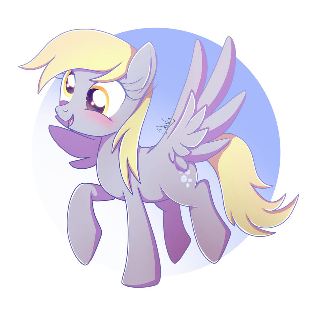 2414749 - safe, artist:nnaly, derpibooru import, derpy hooves, pegasus,  pony, blushing, cute, derp, derpabetes, female, image, mare, open mouth,  png, signature, smiling, solo, sparkly eyes, spread wings, wings - Twibooru