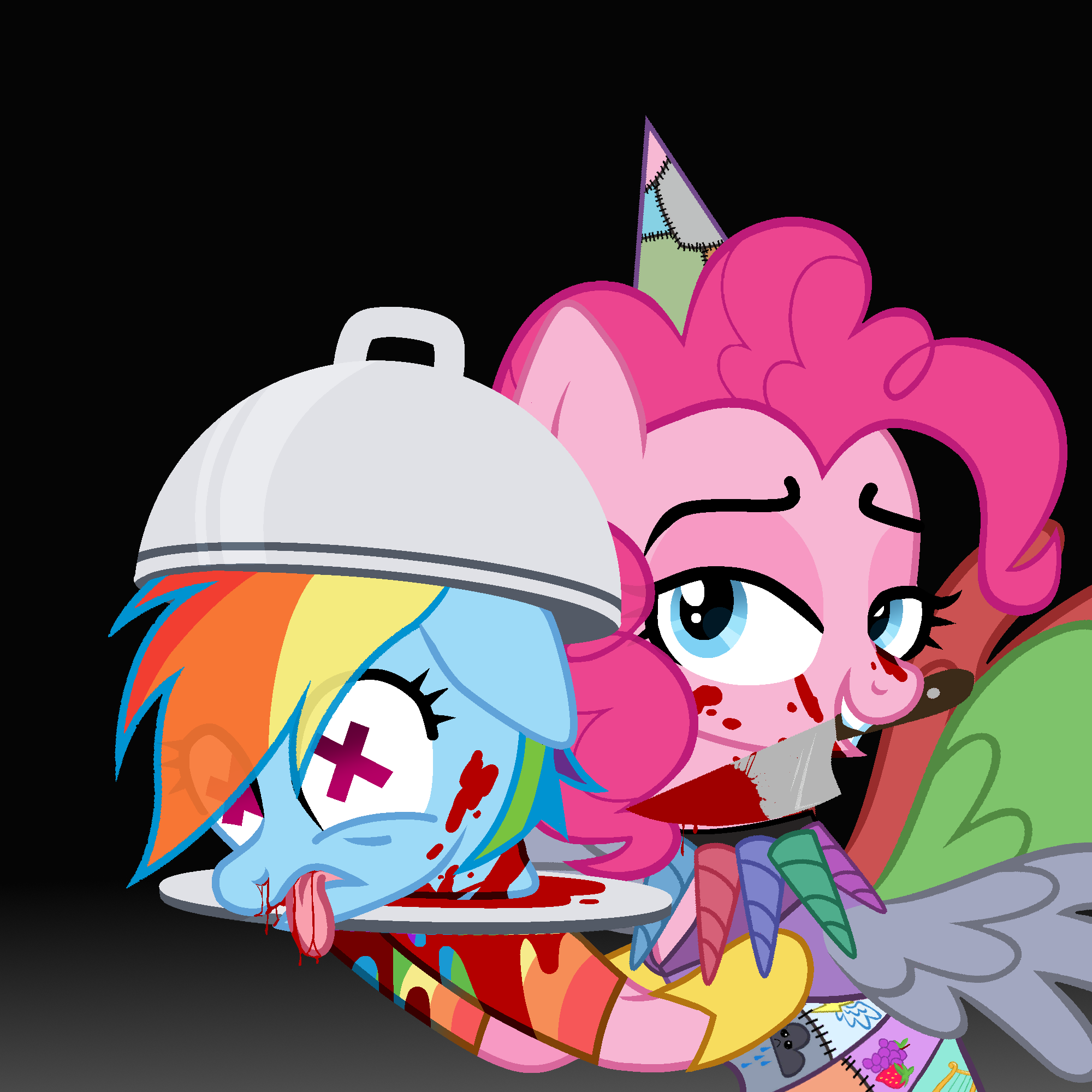 rainbow dash and pinkie pie cupcakes