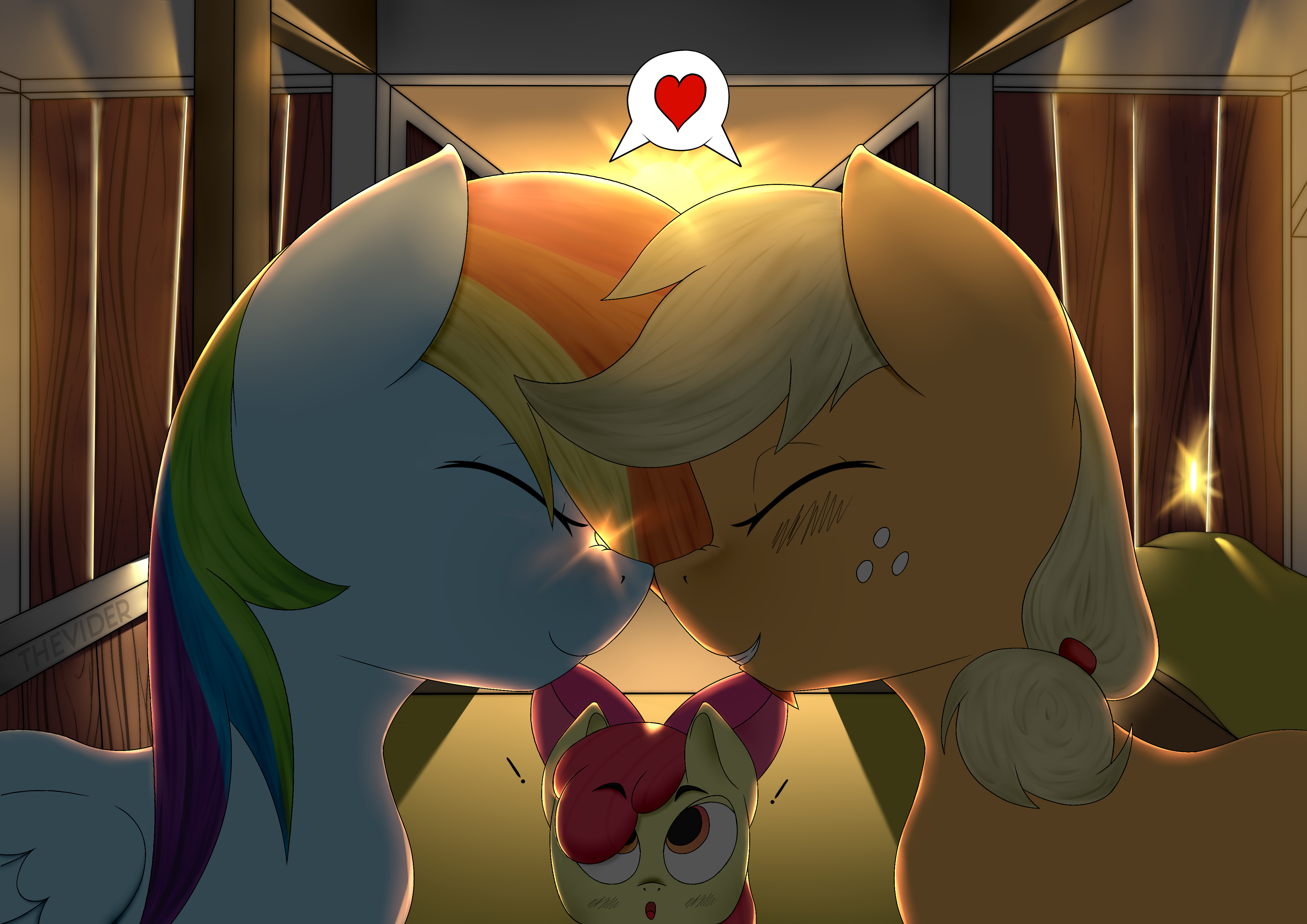 rainbow dash and applejack kiss