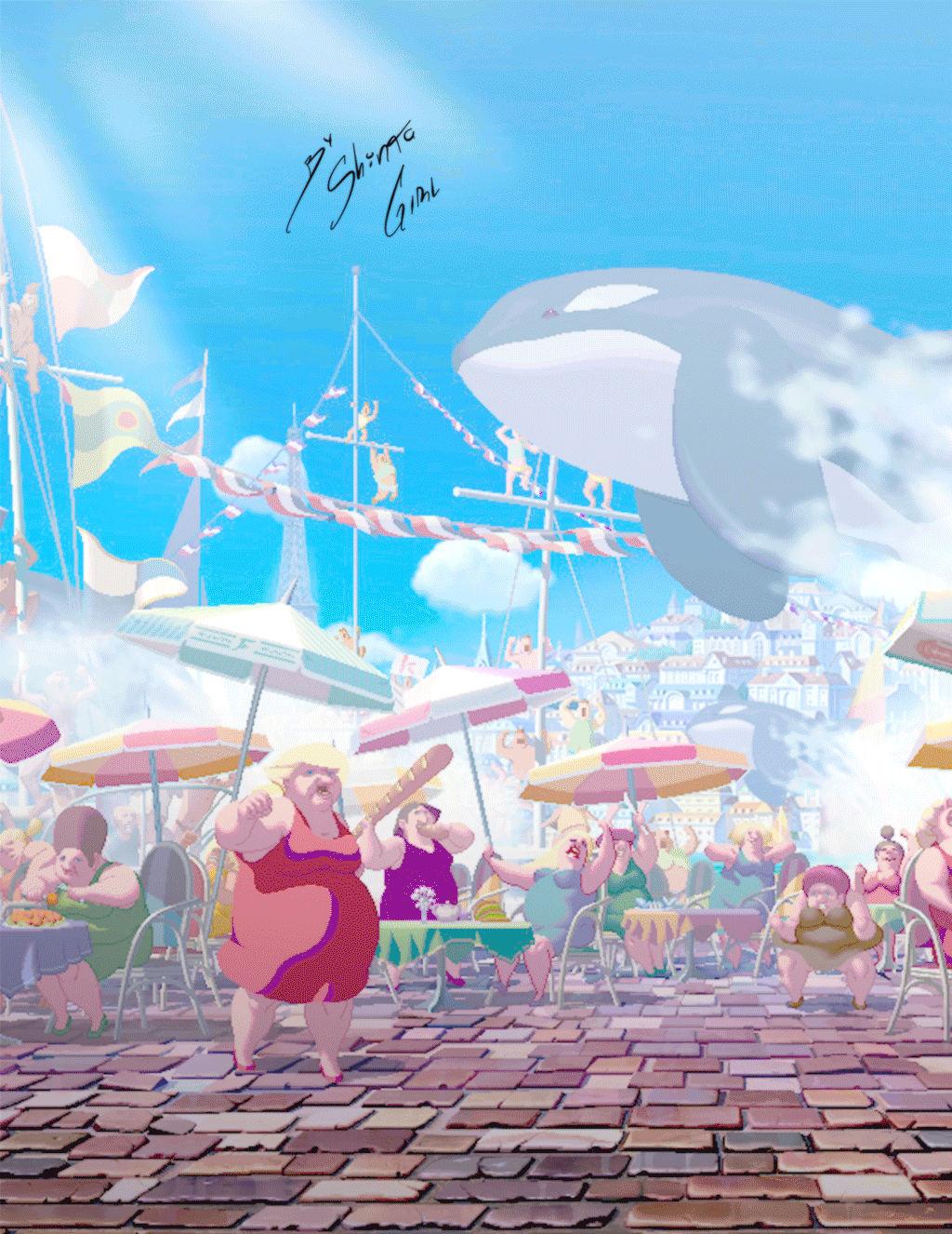 2557736 - suggestive, artist:shinta-girl, derpibooru import, applejack,  fluttershy, pinkie pie, rainbow dash, rarity, sci-twi, twilight sparkle,  human, equestria girls, animated, athena asamiya, blue mary, breasts, busty  applejack, busty fluttershy ..., image size:1024x1326