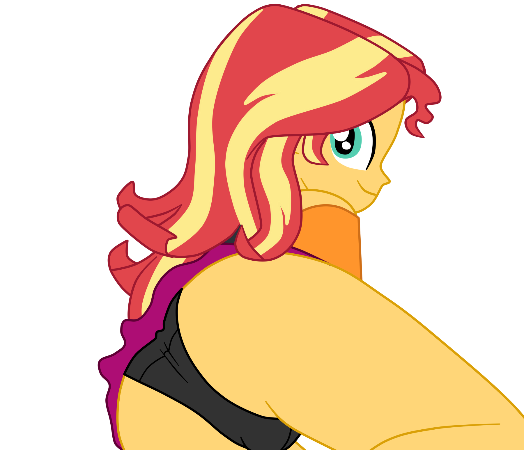 2858019 - suggestive, artist:gmaplay, derpibooru import, sunset shimmer,  equestria girls, equestria girls series, forgotten friendship, ass, black  underwear, bunset shimmer, butt, clothes, image, panties, png, unconscious,  underwear - Twibooru