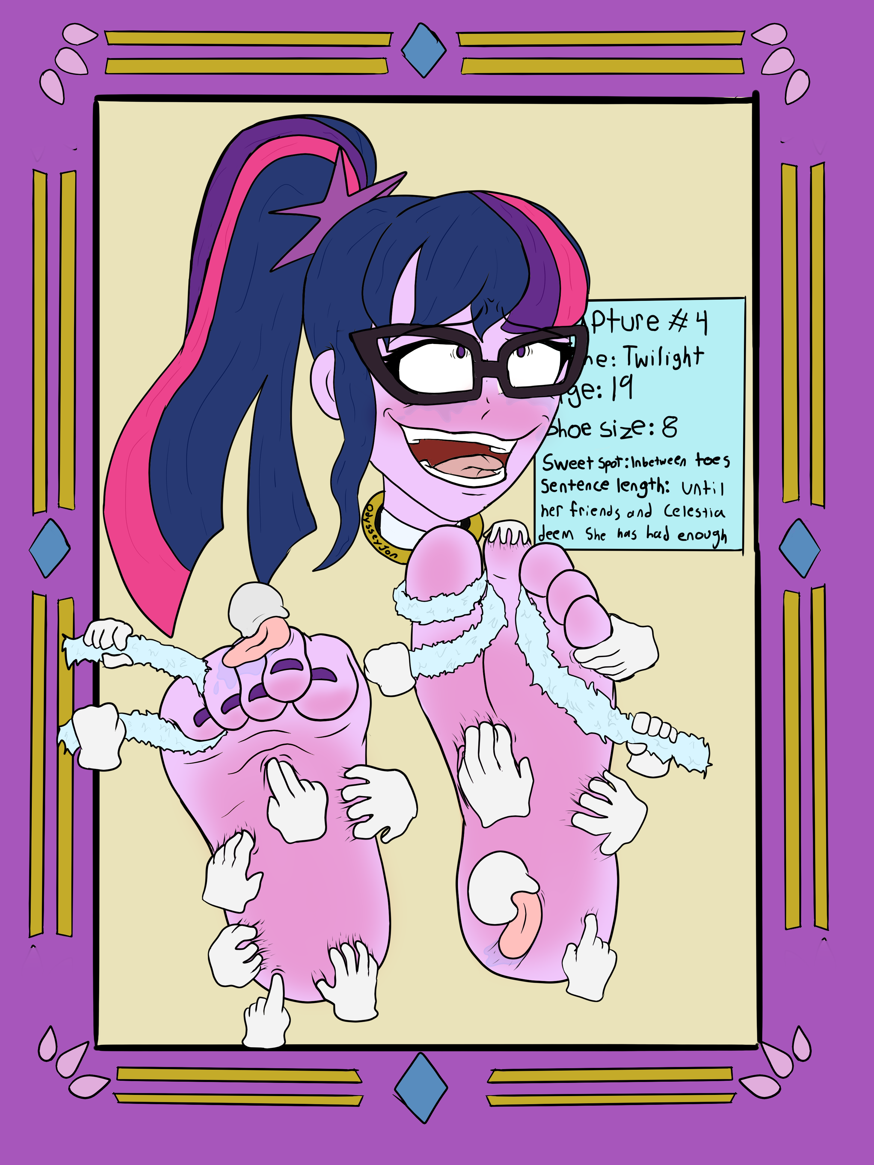 2998115 - suggestive, artist:odysseyjon, derpibooru import, sci-twi,  twilight sparkle, equestria girls, feet, fetish, image, png, tickle fetish,  tickling - Twibooru