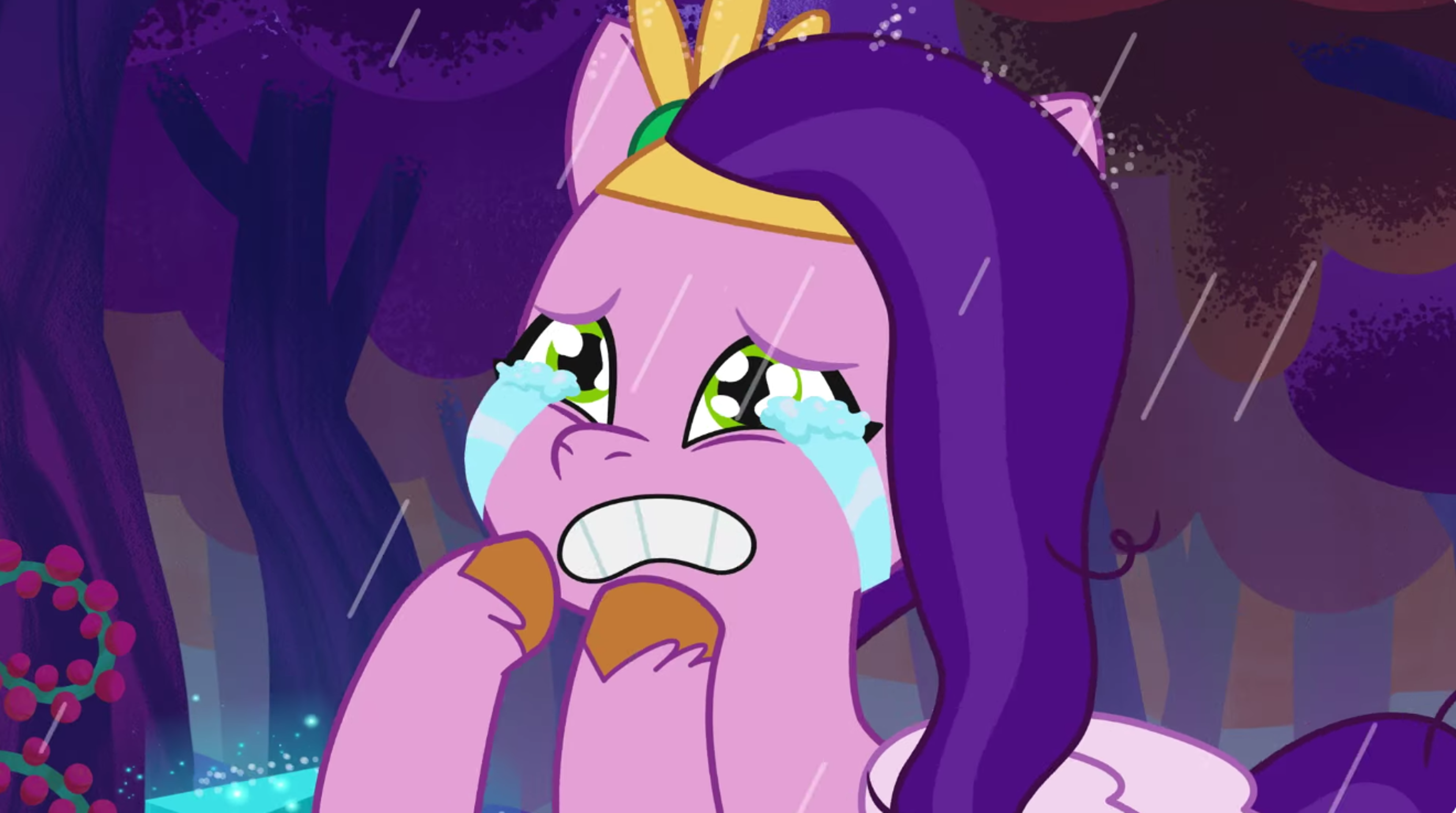 3057791 - safe, derpibooru import, screencap, pipp petals, pegasus, pony,  g5, my little pony: tell your tale, spoiler:g5, spoiler:my little pony:  tell your tale, spoiler:tyts01e61, attack of the bunnisus, crying, image,  png,