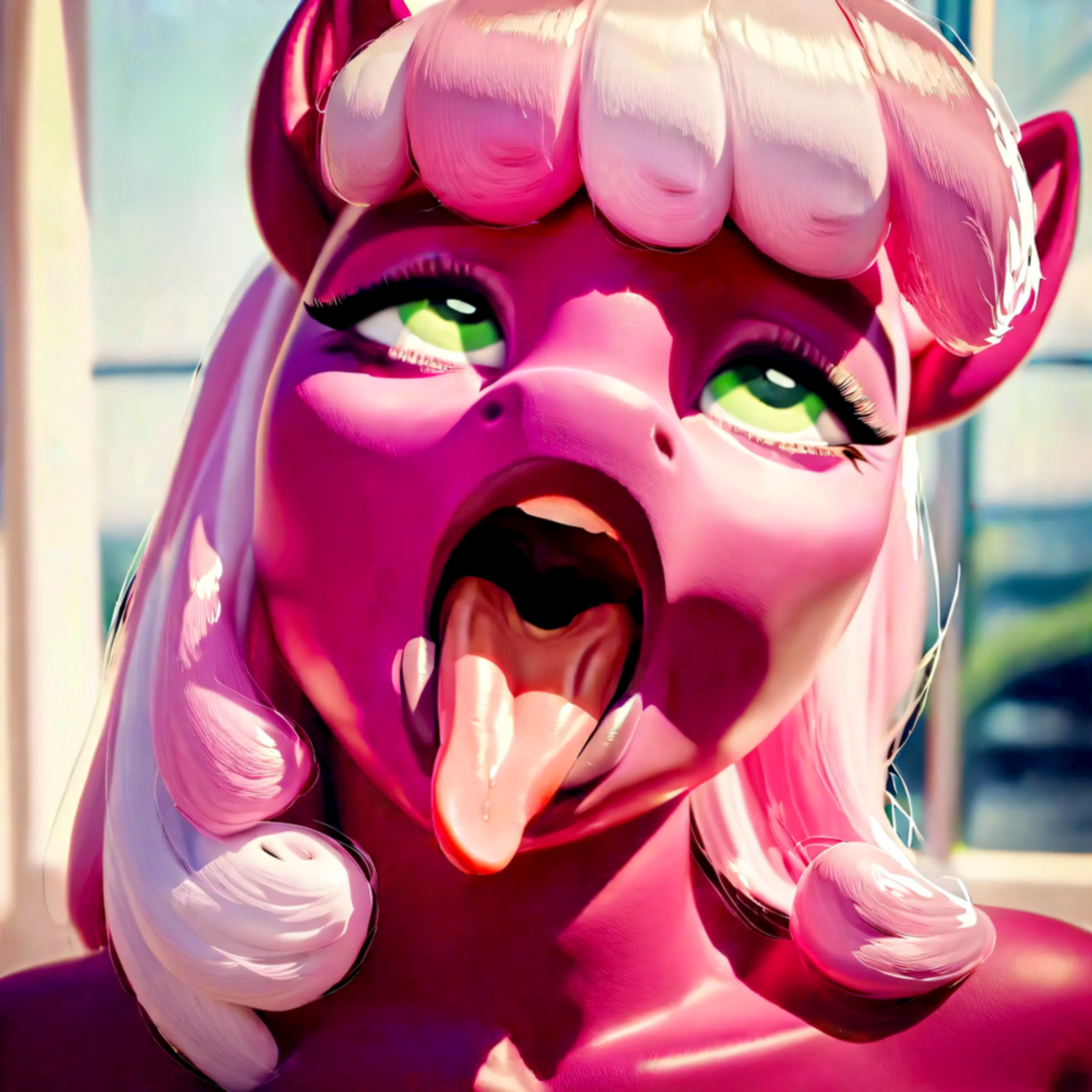 3195850 - suggestive, ai content, ai generated, derpibooru import, stable  diffusion, cheerilee, anthro, ahegao, backlighting, bust, clopfic in  description, close-up, drool, explicit description, eyes rolling back,  female, female focus, generator:pony ...